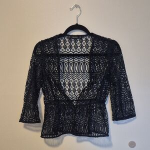 Zara Basic Black Lace cover up - S